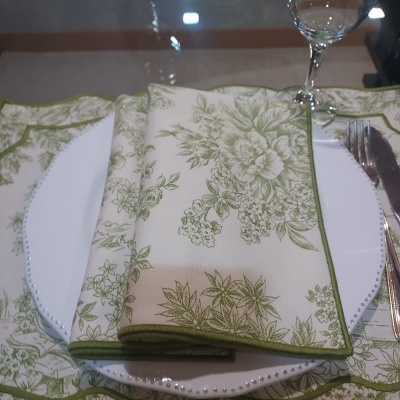 Guardanapos 100% Algodão cor Verde Alface - Ref.Renascimento