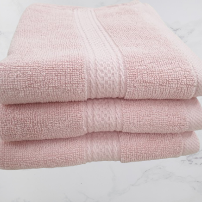 Toalha Rosto Lisa 100% Algodão em Felpo 500g/m2  - cor Rosa - Ref.Felpo1235