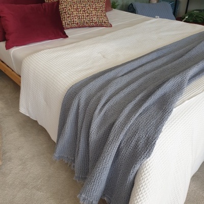 Manta 100% Algodão Favo cor Azul - Ref.856