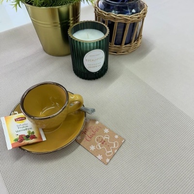 Toalha de mesa 100% Algodão cor Bege - Ref.8458