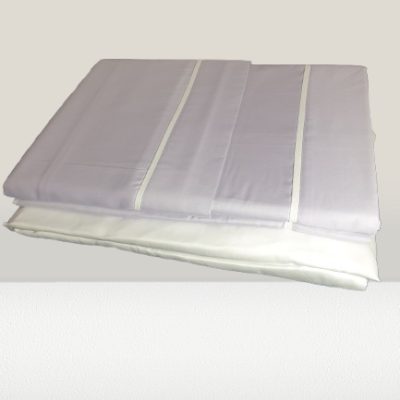 Jogo de Lençois 100% Algodão cetim 300 Fios cor Lilás + Branco - Times