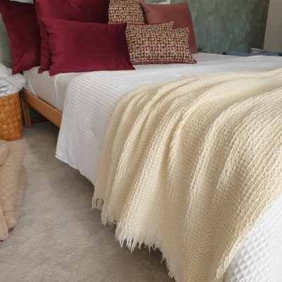 Manta 100% Algodão Favo cor Perola - Ref.856