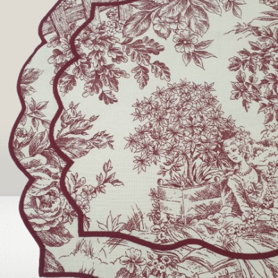 Individuais de Mesa 100% Algodão cor Bordeaux - Ref.Renascimento