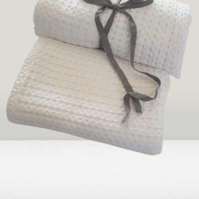 Manta 100% Algodão cor Branco - Missouri