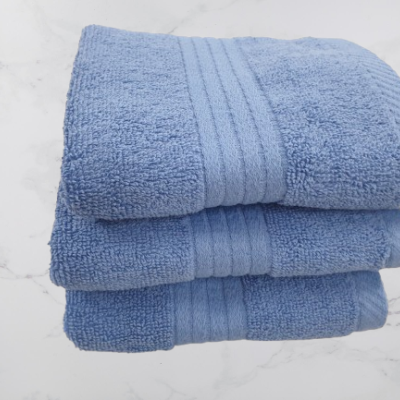 Toalha Rosto Lisa 100% Algodão em Felpo 500g/m2  - cor Azul - Ref.Felpo1225