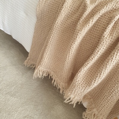 Manta 100% Algodão Favo cor Bege - Ref.856