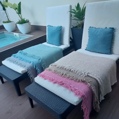 Manta 100% Algodão Favo cor Perola - Ref.856