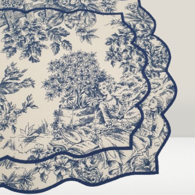 Individuais de Mesa 100% Algodão cor Azul - Ref.Renascimento