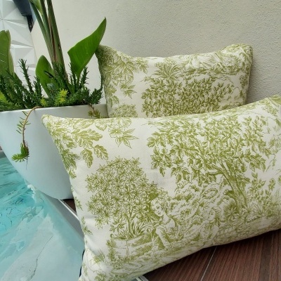 Almofada 100% Algodão cor Verde Alface - Ref.Renascimento