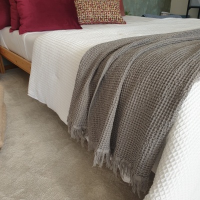 Manta 100% Algodão Favo cor Cinza escuro - Ref.856