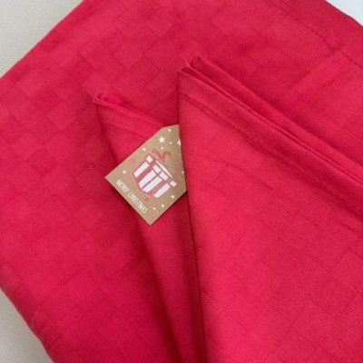 Toalha de mesa 100% Algodão cor Vermelho - Ref.Damas3