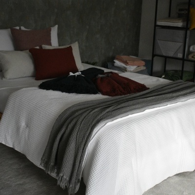 Manta 100% Algodão Favo cor Cinza escuro - Ref.856