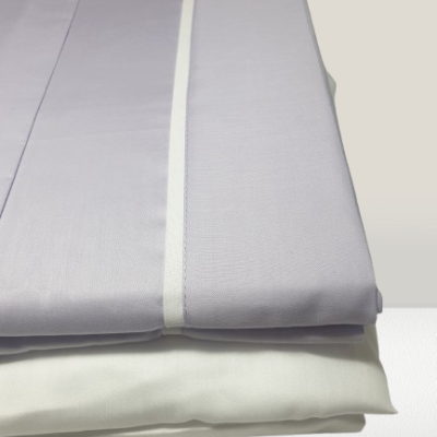 Jogo de Lençois 100% Algodão cetim 300 Fios cor Lilás + Branco - Times