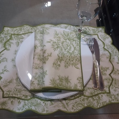 Guardanapos 100% Algodão cor Verde Alface - Ref.Renascimento