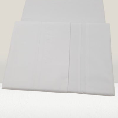 Jogo de Lençois 100% Algodão Percale 200Fios cor Branco com aplicação Branco - Ref.PT Enzo