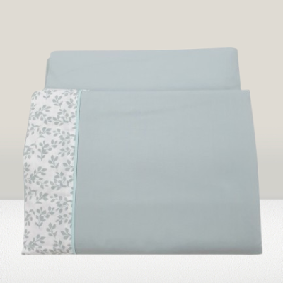 Jogo de Lençois 100% Algodão cor verde com detalhe floral - Ref.JCS est.0001