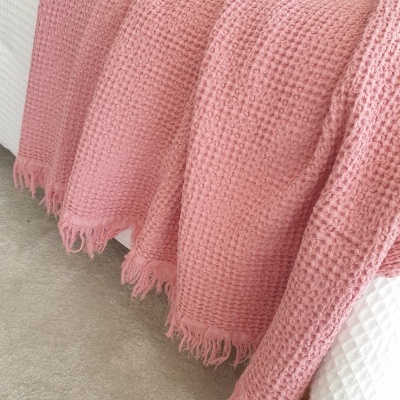 Manta 100% Algodão Favo cor Rosa - Ref.856