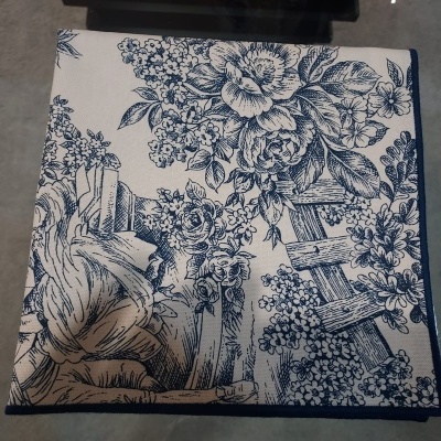 Guardanapos 100% Algodão cor Azul - Ref.Renascimento