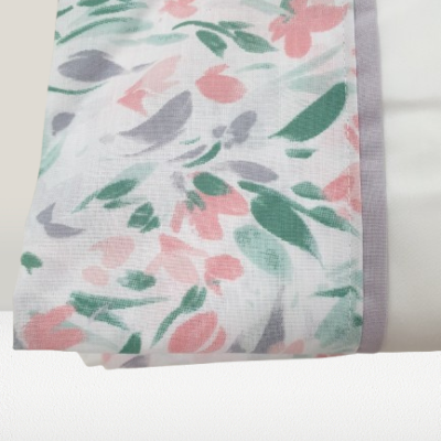 Jogo de Lençois 100% Algodão cor Branco com detalhe floral - Ref.JCS est.0002