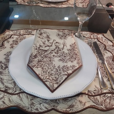 Guardanapos 100% Algodão cor Castanho - Ref.Renascimento