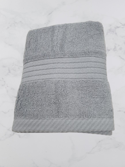 Toalha Rosto Lisa 100% Algodão em Felpo 500g/m2  - cor Cinza Claro - Ref.Felpo1225