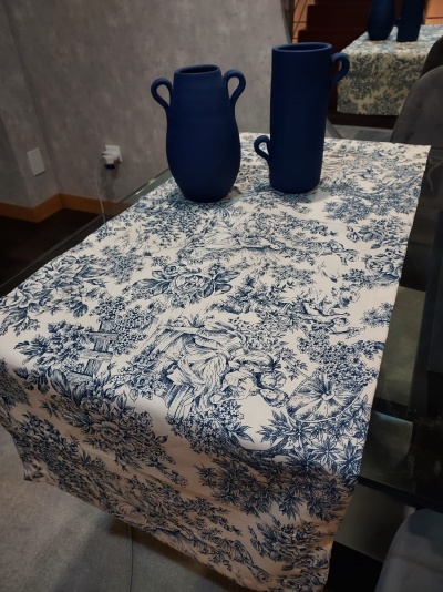 Runner de Mesa 100% Algodão cor Azul - Ref.Renascimento