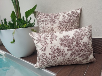 Almofada 100% Algodão cor Castanho - Ref.Renascimento