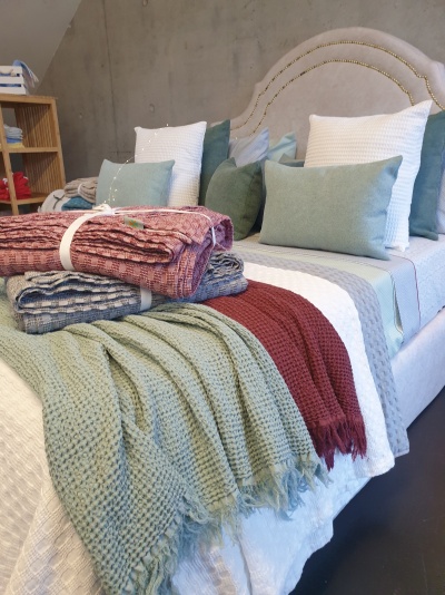 Manta 100% Algodão Favo cor Verde agua - Ref.856