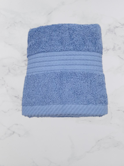 Toalha Rosto Lisa 100% Algodão em Felpo 500g/m2  - cor Azul - Ref.Felpo1225