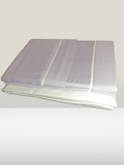 Jogo de Lençois 100% Algodão cetim 300 Fios cor Lilás + Branco - Times