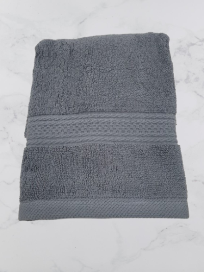 Toalha Rosto Lisa 100% Algodão em Felpo 500g/m2  - cor Cinza Escuro - Ref.Felpo1235
