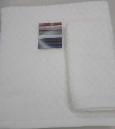 Conjunto Toalhas de Banho 100% Algodão 500g/m2 - cor Branco - Ref.Losango