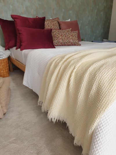 Manta 100% Algodão Favo cor Perola - Ref.856