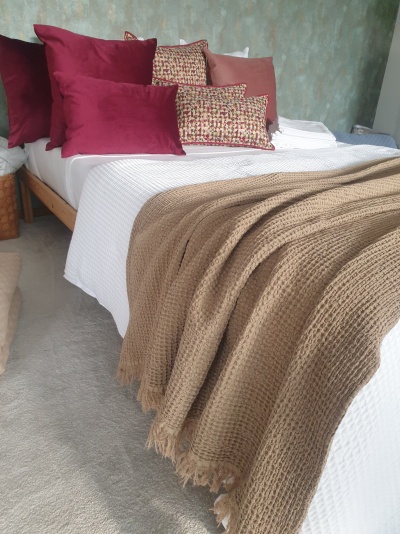 Manta 100% Algodão Favo cor Bege escuro - Ref.856