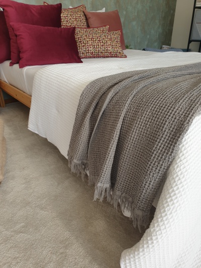 Manta 100% Algodão Favo cor Cinza escuro - Ref.856