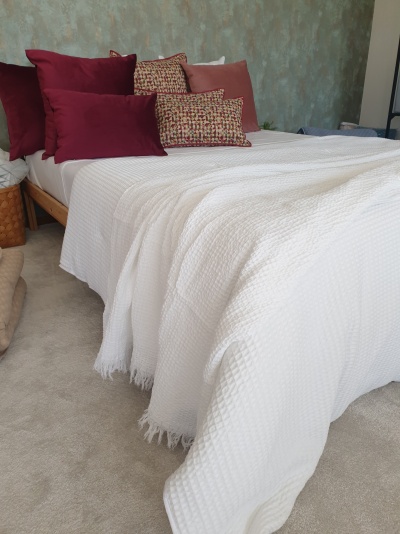 Manta 100% Algodão Favo cor Branco - Ref.856