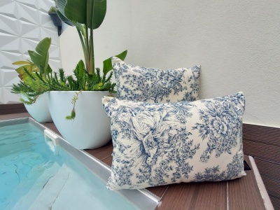 Almofada 100% Algodão cor Azul - Ref.Renascimento