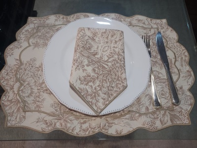 Guardanapos 100% Algodão cor Bege - Ref.Renascimento