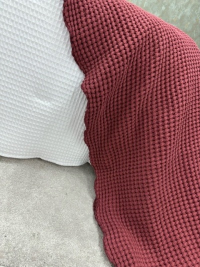 Manta 100% Algodão cor Bordeaux - ref.Tejo12