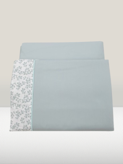 Jogo de Lençois 100% Algodão cor verde com detalhe floral - Ref.JCS est.0001