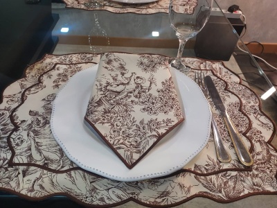 Guardanapos 100% Algodão cor Castanho - Ref.Renascimento