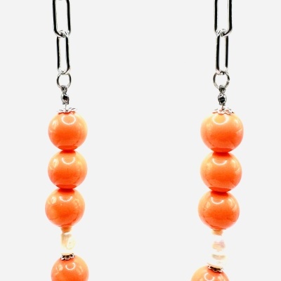 Colar Exclusivo Laranja e Prateado - Energia e Modernidade