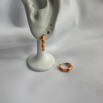 🧡 Brincos Argola Bambu Esmaltado – O Toque de Cor e Sofisticação Que Você Precisa! 🧡