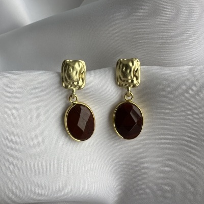 Brincos Pingente de Pedra Natural: Elegância com Energia e Estilo para Mulheres