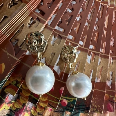 Brincos de Pérolas para Mulheres - Brincos de Flor para Mulheres