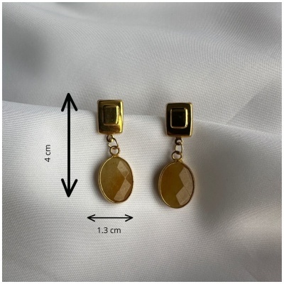 Brincos em Aço Dourado com Cristal