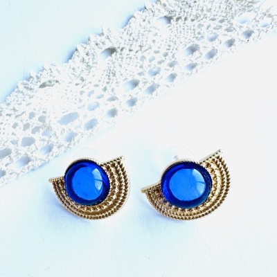 Brincos Azul Cobalto - Elegância Intemporal e Versátil.