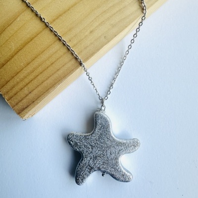 Colar Exclusivo Estrela-do-Mar Prateada | Personalizável | Inspiração e Renovação