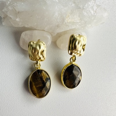 Brincos Pingente de Pedra Natural: Elegância com Energia e Estilo para Mulheres