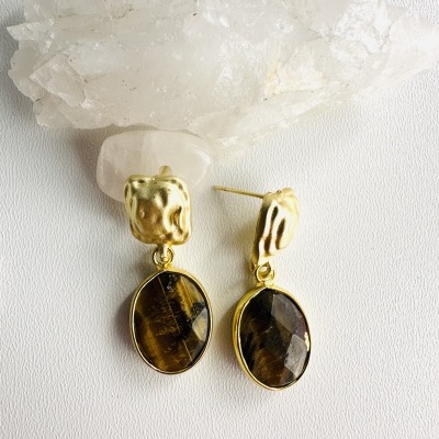 Brincos Pingente de Pedra Natural: Elegância com Energia e Estilo para Mulheres